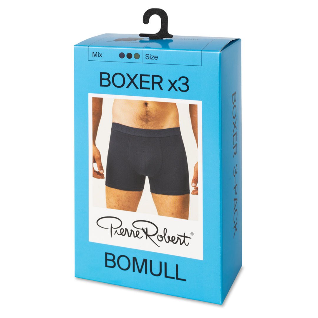 Bomull boxer herre 3-pack