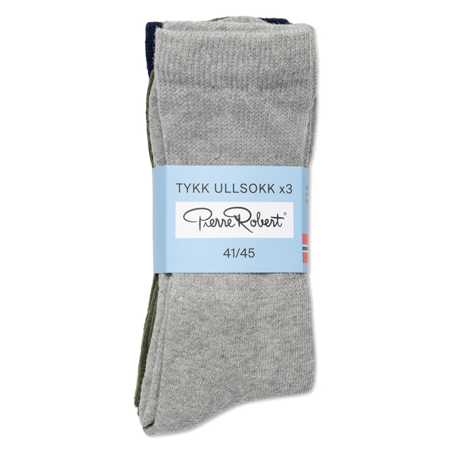 Tykke ullsokker herre  3-pack