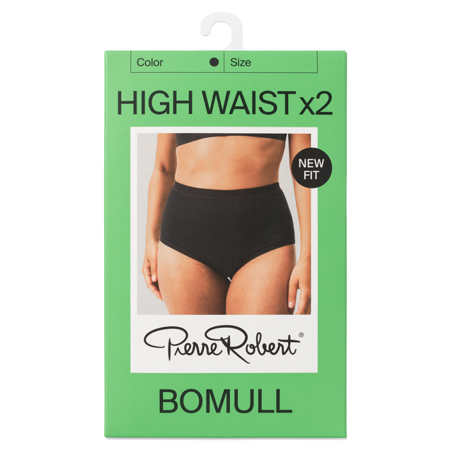High waist truse dame bomull 2-pack